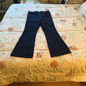 Sofia Vergara Flared Dark Blue Stretch Jeans with Button-Fly size 12
